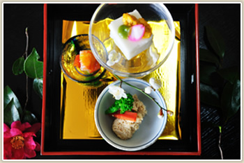 お料理に桜を添えて