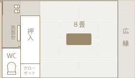 和室（８畳）間取り図